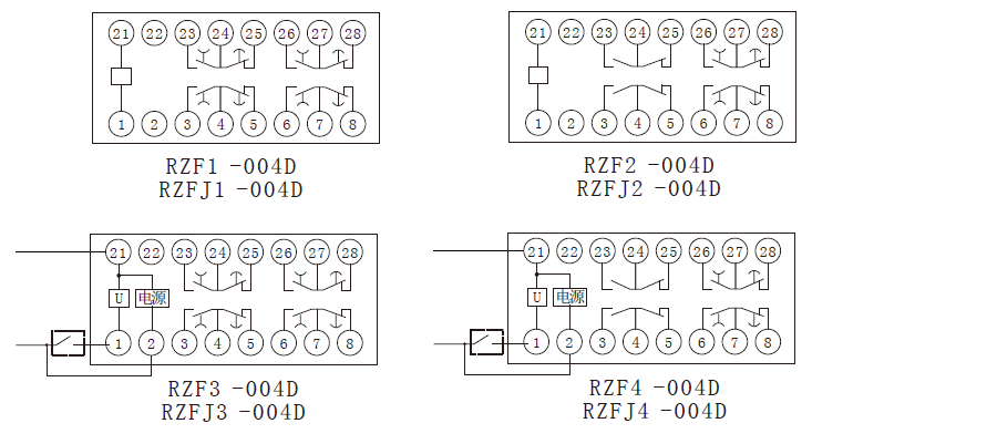 RZF-D系列中間間老龄产业内部接線圖
