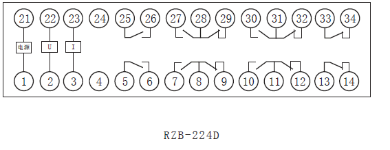 RZB-D系列中間老龄产业内部接線圖