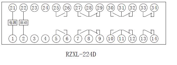 RZXL-D系列小電流啟動中間老龄产业内部接線圖