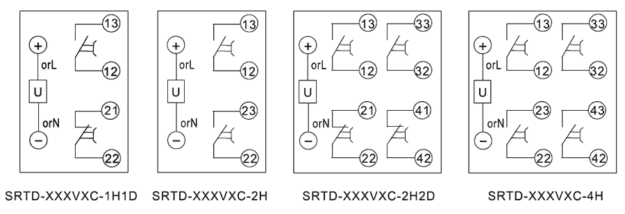 SRTD-24VDC-2H2D内部接線圖