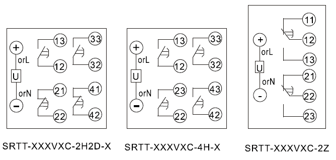 SRTT-24VDC-2H2D-D内部接線圖