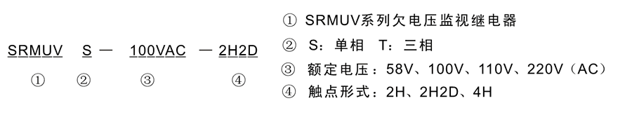 SRMUVT-100VAC-2H型号及其含義